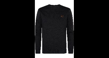 Petrol Industries Regular Fit Trui ronde halszwart, Effen
