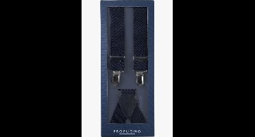 Profuomo Bretels donkerblauw, Effen