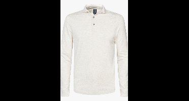 Profuomo Poloshirt lange mouw beige, Melange