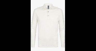 Profuomo Poloshirt lange mouw ecru, Effen