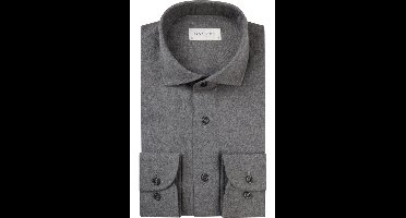 Profuomo Flanellen Overhemd grijs, Effen