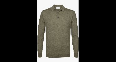 Profuomo Poloshirt lange mouw groen, Effen
