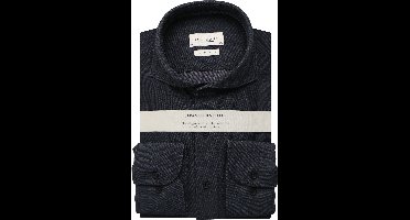 Profuomo Overhemd donkerblauw, Effen