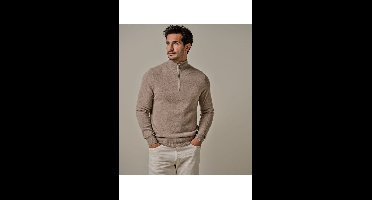 Profuomo Half-Zip Sweater beige, Effen