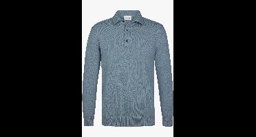 Profuomo Poloshirt lange mouw grijs, Effen