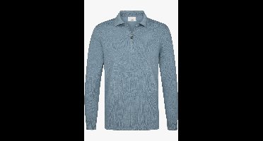 Profuomo Poloshirt lange mouw grijs, Effen