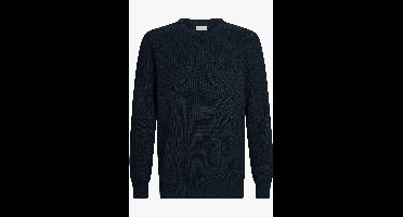 Profuomo Trui ronde halsdonkerblauw, Effen