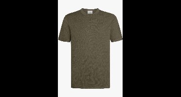 Profuomo Regular Fit T-Shirt ronde hals bruin, Effen