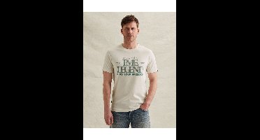 PME Legend Regular Fit T-Shirt ronde hals wit, Bedrukt
