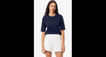 Lacoste T-Shirt ronde hals donkerblauw, Effen