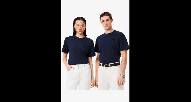 Lacoste T-Shirt ronde hals marine, Effen