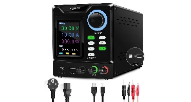 KUAIQU Programmeerbare DC-voeding Instelbaar 305/3010/605/1203 met HD 4-cijferig kleurendisplay Nauwkeurige encoderknopp