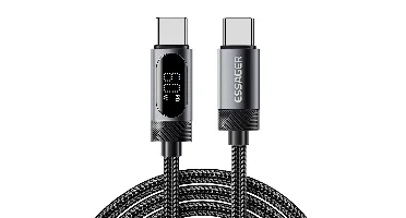ESSAGER ES-X64 5A PD100W Type-C naar Type-C Digitale Weergavekabel PD3.0 QC4.0/3.0 FCP Snelladen Gegevensoverdracht Tin-
