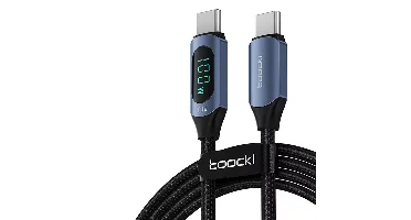 Toocki TQ-X03 5A PD100W Type-C naar Type-C Kabel Digitale Display Ondersteuning Snelladen Gegevensoverdracht Tin Koper K