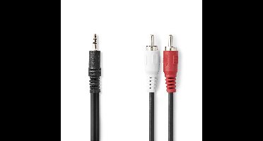 Stereo-Audiokabel | 3,5 mm Male - 2x RCA Male | 10 m | Zwart