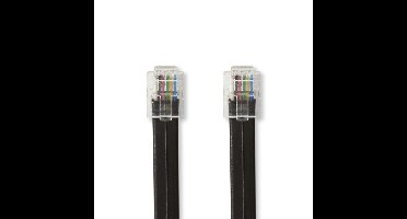 Telecomkabel | RJ12 (6P6C) Male - RJ12 (6P6C) Male | 1,00 m | Zwart