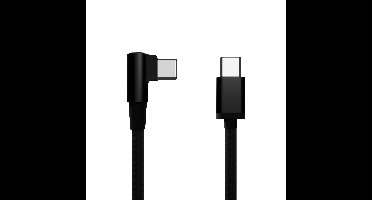 Haakse USB Type-C laad- & datakabel, 0.2 m, zwart