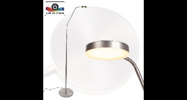 Staande leeslamp Comfort LED | vloerlamp | 135 cm | staal / grijs | dim to warm | dimmer |