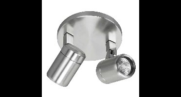 Rain spot | 2 lichts | grijs / staal | glas / metaal |Ø 15 cm | 35 watt | dimbaar | kantelbaar |