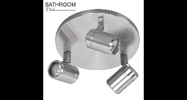 Rain spot | 3 lichts | grijs / staal | glas / metaal |Ø 25 cm | 35 watt | dimbaar | kantelbaar |