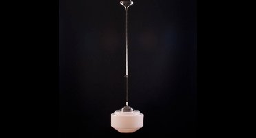 Art deco hanglamp Cambridge |Ø 25cm | opaal wit | glas | staal | pendel lang verstelbaar |