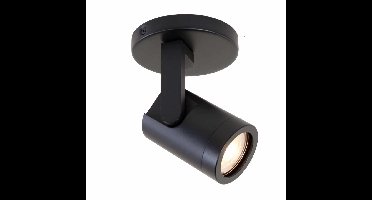 Moderne Halo spot | 1 lichts | zwart | metaal | GU10 |Ø 10 cm | zwenk- en kantelbaar | hal /