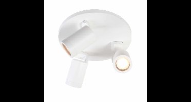 Moderne ronde plafond spot | 3 lichts | wit | metaal |Ø 25 cm | Ø 5,5 cm | modern design
