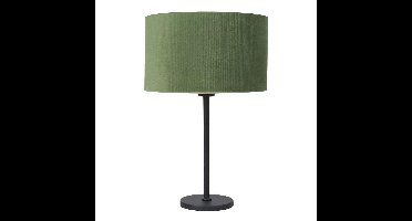 Zwarte tafellamp met kap fluweel groenØ 30cm