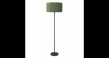 Zwarte vloerlamp met kap fluweel groenØ 45cm