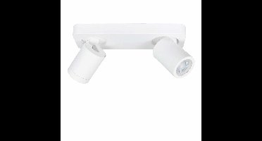 IP44 badkamer rechthoekige spot Oliver | 2 lichts | wit | kunststof / metaal |Ø 6 cm | 26 x 9,5 cm