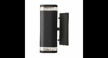 Modena wandarmatuur mat zwart buitenlamp enkele strip 23.5cm