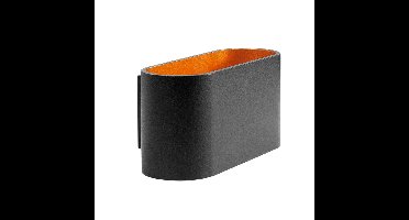 Moderne wandlamp strijklicht | 1 lichts | mat zwart / goud | aluminium / metaal | modern / sfeervol