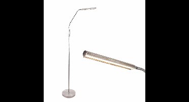 Staande leeslamp Murcia | 1 lichts | grijs / staal / zilver | metaal | 145 cm hoog |Ø 24 cm voet |