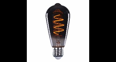 Edison Rustiek Titanium LED spiraal filament lamp 3-standen E27 6 watt 150 lumen