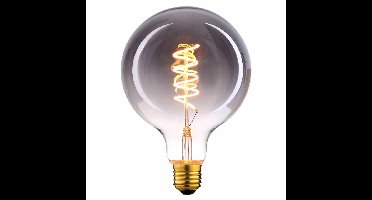GlobelampØ95mm 3-standen Titanium LED spiraal filament E27 6 watt 150 lumen