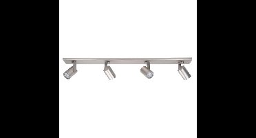 Langwerpige stalen Halospot | 4 ronde spots | staal | metaal | 91 cm lang | GU10 fitting | dimbaar |