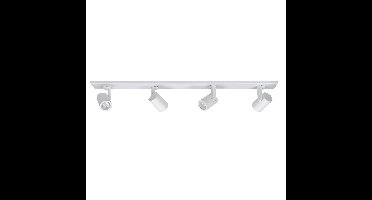 Langwerpige witte Halospot | 4 ronde spots | wit | metaal | 91 cm lang | GU10 fitting | dimbaar |