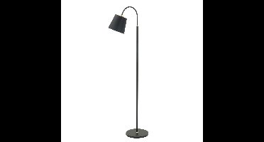 Vloerlamp | 22 cm | texas | E27 | zwart goud | metaal stof | modern landelijk romantisch