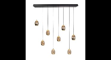 Sierlijke eettafellamp Golden egg | 8 lichts |Ø 9,5 cm | glas / metaal | goud / zwart / transparant