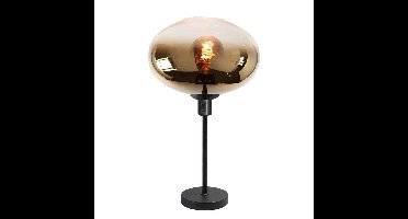Tafellamp | 26 cm | Bellini | E27 | amber goud zwart | glas metaal | moderne decoratieve