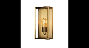 Buitenwandlamp | modern klassiek | messingkleurig | rechthoekig | glas en metaal | E27 | IP44 | voor
