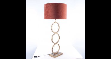 Tafellamp capri 2 ringen | 1 lichts | koper / bruin / goud | metaal / stof |Ø 40 cm | 94 cm hoog |