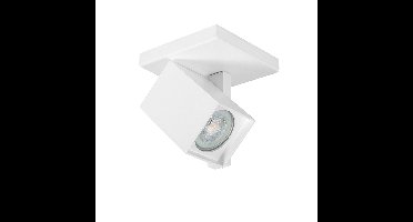 Moderne spot vierkant Oslo | 1 lichts | wit | metaal | 10 x 10 cm plaat | hal / woonkamer lamp |