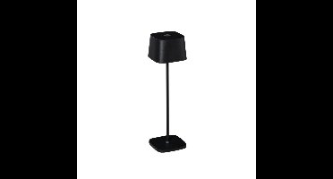 Oplaadbare buitenlamp | draadloze tafellamp | zwart aluminium | LED | voor tuin balkon en terras |