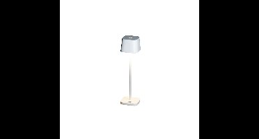 Oplaadbare tafellamp voor buiten | wit aluminium | LED | warm licht | IP54 | USB | dimbaar
