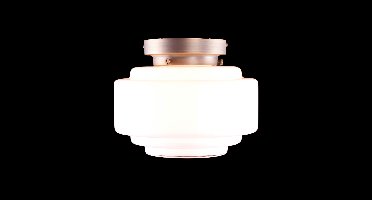 Art deco plafondlamp Cambridge |Ø 25 cm | brons / wit / opaal glas | gispen / retro / jaren 30