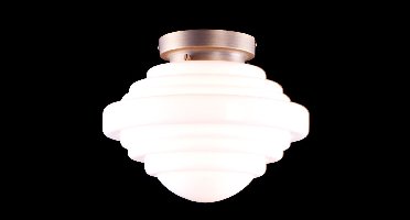Art deco plafondlamp York |Ø 30 cm | brons / wit / opaal glas | gispen / retro / jaren 30