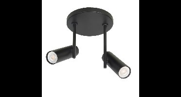 Moderne Trend spot | 2 lichts | zwart | metaal | GU10 |Ø 15 cm | zwenk- en kantelbaar | hal /