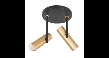 Moderne Trend spot | 2 lichts | zwart | metaal | GU10 |Ø 15 cm | zwenk- en kantelbaar | hal /