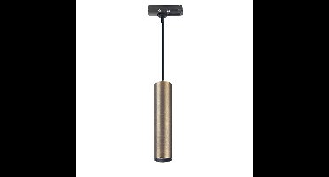 Hangende cilinderspot smal brons/zwart voor spanningsrail